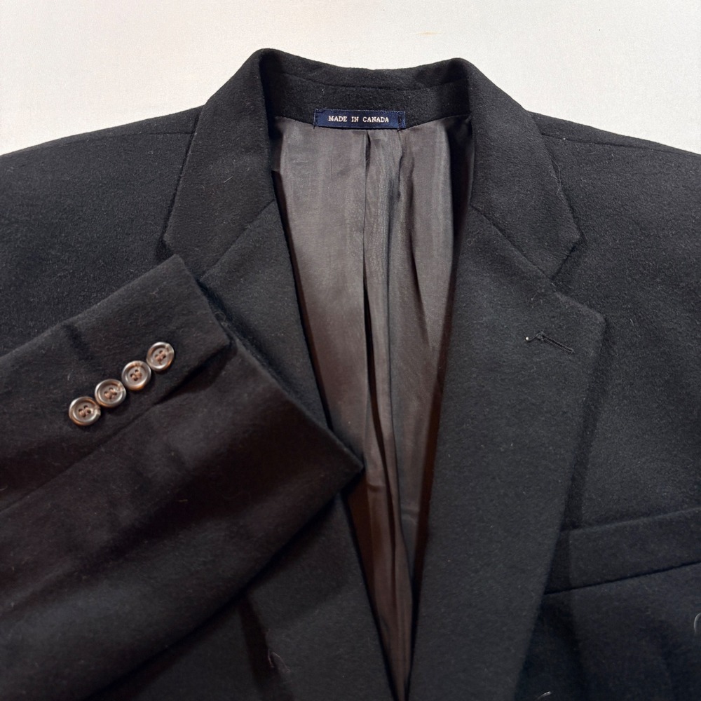 Ralph Lauren Blazer Mens 46R Black Wool Cashmere Blend Sport Coat Jacket